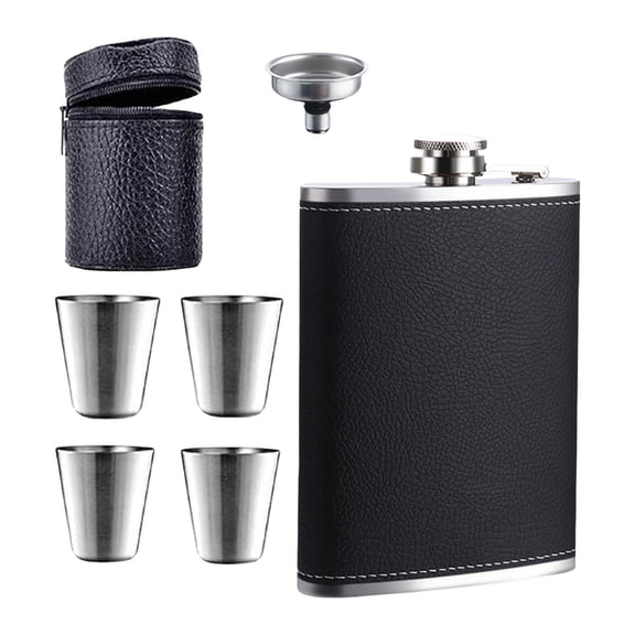 Square Wine Flasks with Funnel and Cup Stainless Steels Hip Flasks Portable Outdoor Whiskeys Beer Pots Container