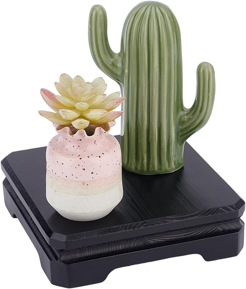 AHANDMAKER Quadratischer Display Sockel - Holzmaserung Basis Für Deko & Sammlerstücke