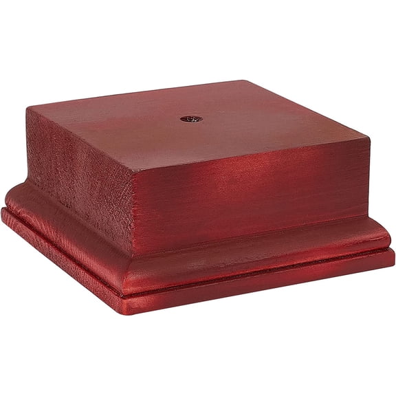 Square Wooden Pedestal Stand Display Base 4.5 x 4.5 x 1.96 Inch Wooden Trophy Base Wood Decorative Base Medals Display Base