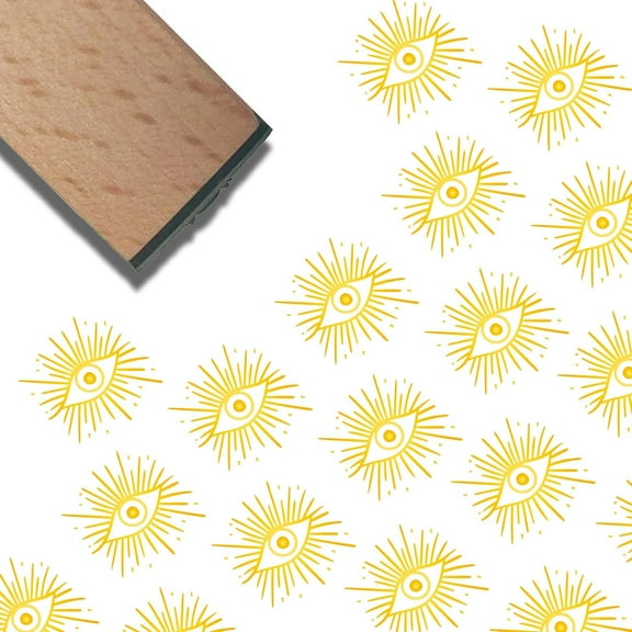 Square Wooden Stamps with Rubber for DIY Scrapbooking Eye 40x15x15mm