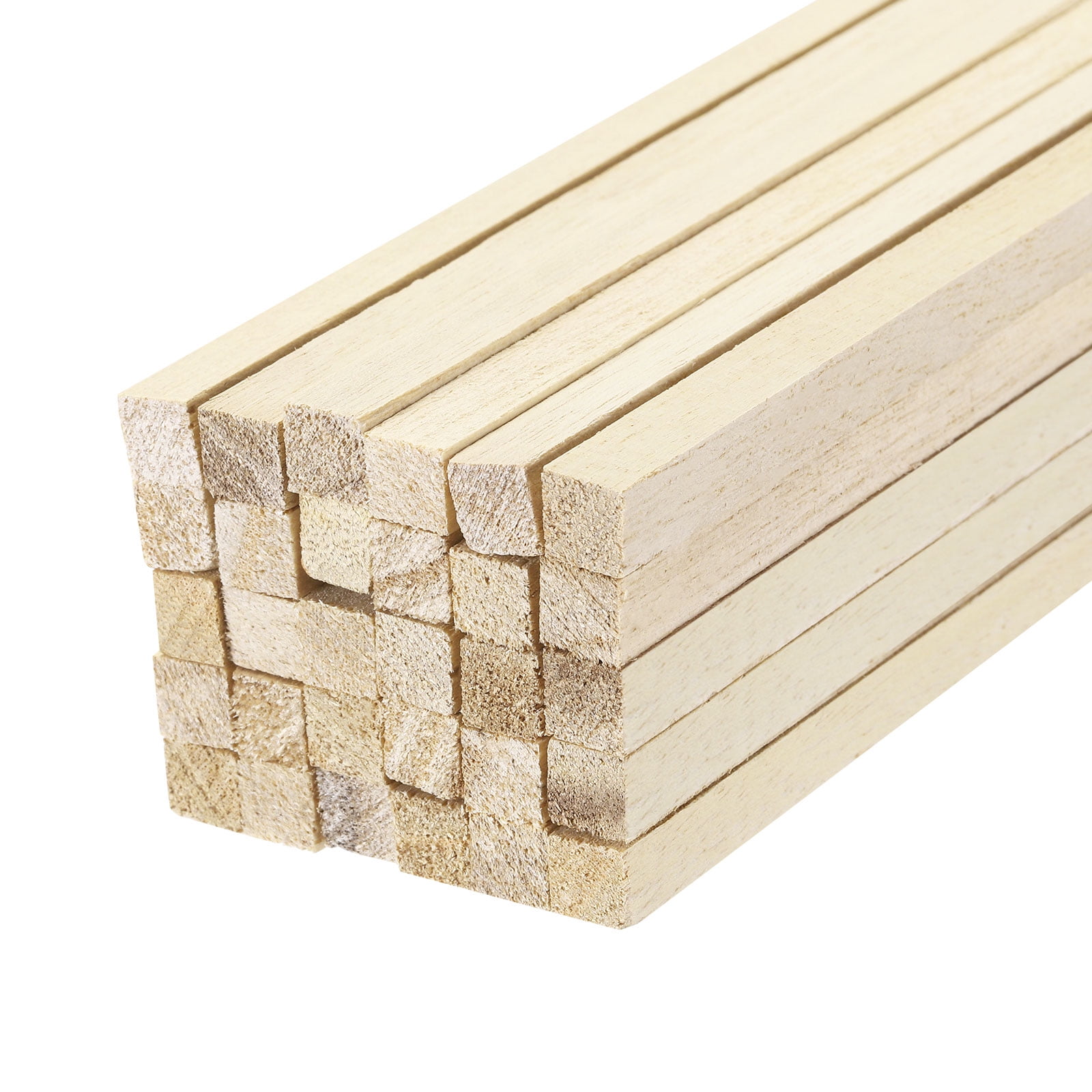 Square Wooden Sticks, 10"x0.5"x0.5" Dowel Rod Unfinished Hardwood Stick Craft Twigs Log Stick for DIY Crafts 30pcs