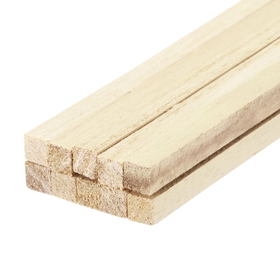 Square Wooden Sticks, 20"x0.2"x0.2" Dowel Rod Unfinished Hardwood Stick Craft Twigs Log Stick for DIY Crafts 10pcs