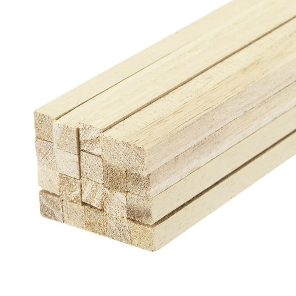 Square Wooden Sticks, 20"x0.5"x0.5" Dowel Rod Unfinished Hardwood Stick Craft Twigs Log Stick for DIY Crafts 20pcs