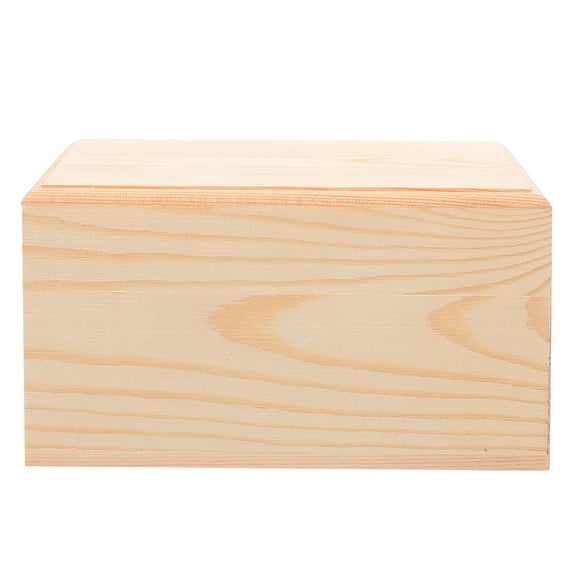 HEATSHAKING Pine Wood Cube Storage Bin with Lid 1Pack 4.9X4.9X2.4in