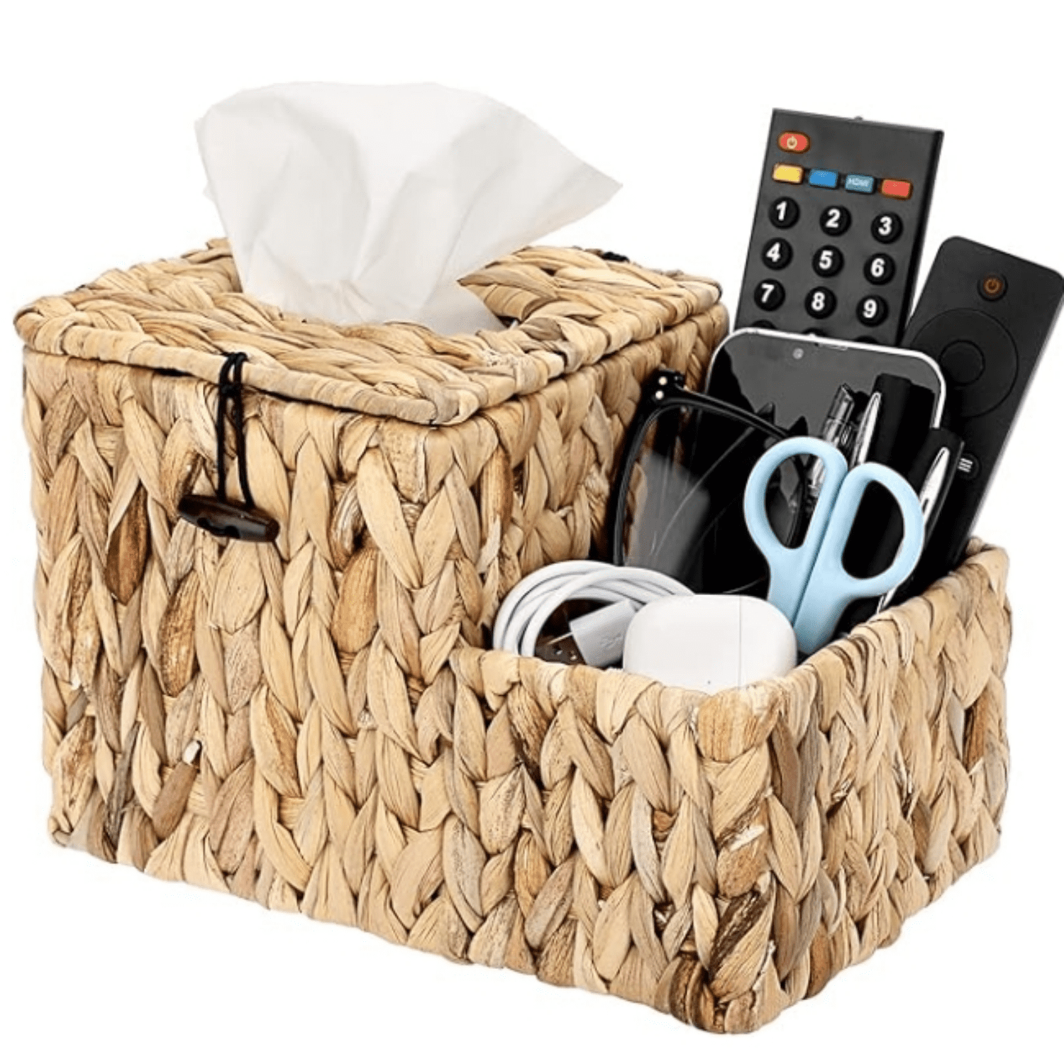 Tissue Box Side Table Square Woven Tissue Box Cover - Decorative Cube Wicker Tissue Box ...