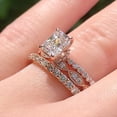 thumbnail image 1 of Square Zircon Rose Gold Ring: Elegant European & American Style Alloy Inlaid Artificial Gem, Womens Fashion Jewelry, 1 of 1