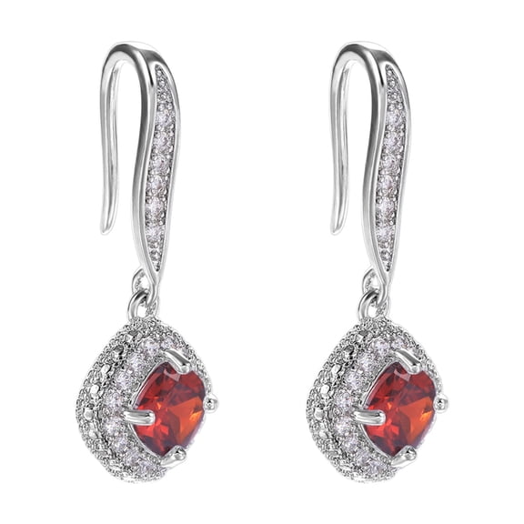 Square Zirconia Earrings Wedding Earrings Ear Jewelry Fashionable Metal Drop Earrings Perfect for Fashionable Women