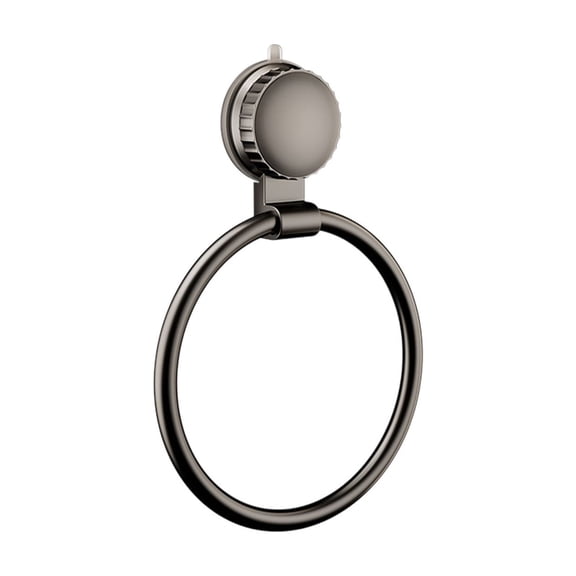 Square and Round Hand Towel Ring for Bathroom, Aluminum Alloy Material Towel Holder, Suction Cup Wall Mounted Towel Rack(B)