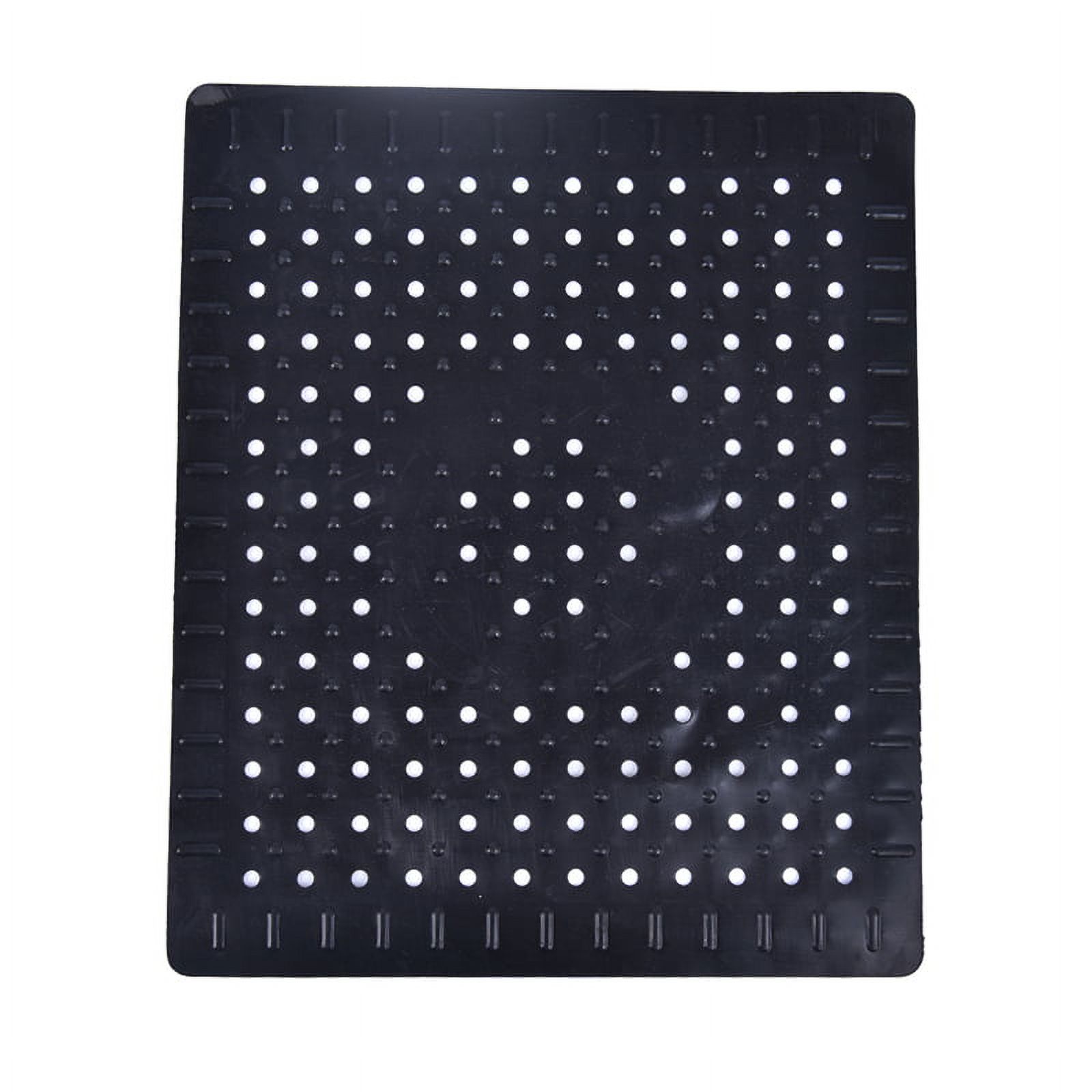 (Square black) Sink Mat Rubber Dish Mat Drainer Non Slip Sink Protector