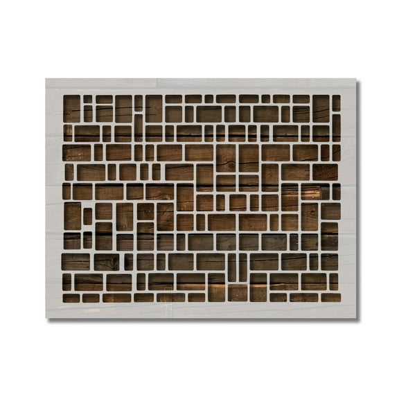 Square brick stone rectangle pattern Stencil Template Reusable 8.5 x 11 for Painting on Walls, Wood, Etc. By Stencilville