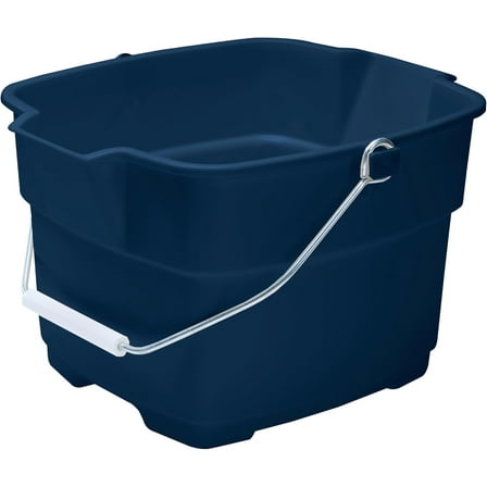 Square bucket, 14 gallons, blue, comfortable/durable pour handle, sturdy bucket, suitable for household cleaning/dusting