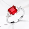 thumbnail image 1 of Womens Ring With Cubic Zirconia Stones Anniversary Gift Fashion Brass Band Geometric Design And Emerald Cut 10mm Wide, 1 of 3