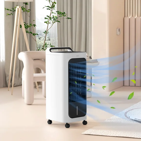 Square fan, indoor air cooler, with ice packs, cold fan humidifier with ice packs, with ice packs, with remote control, timer.