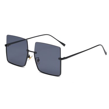 Square frameless sunglasses, metal half-frame sunglasses, retro sunglasses, made of metal