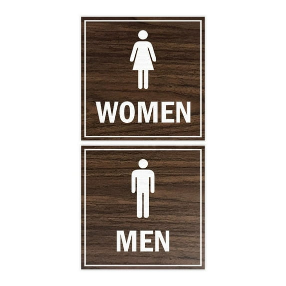 Square men women sign set (Walnut) - Small