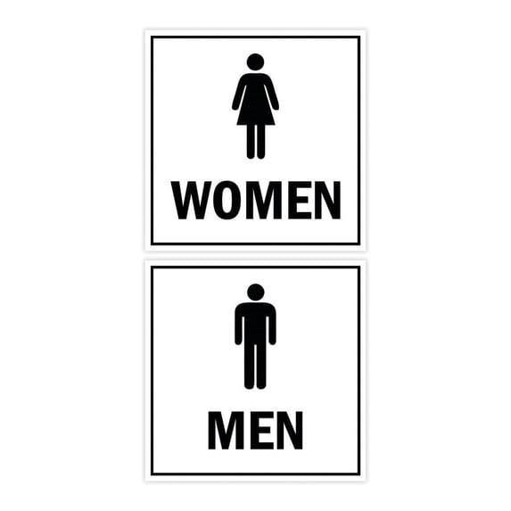 Square men women sign set (White) - Small