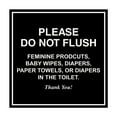 thumbnail image 1 of Square please do not flush etiquette Sign (Black) - Large, 1 of 1