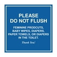 thumbnail image 1 of Square please do not flush etiquette Sign (Blue) - Small, 1 of 1