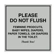 thumbnail image 1 of Square please do not flush etiquette Sign (Lt Gray) - Large, 1 of 1