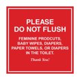 thumbnail image 1 of Square please do not flush etiquette Sign (Red) - Small, 1 of 1