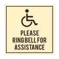 thumbnail image 1 of Square please ring bell for assistance Sign (Ivory/Dark Brown) - Medium, 1 of 1
