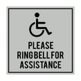 thumbnail image 1 of Square please ring bell for assistance Sign (Lt Gray) - Medium, 1 of 1