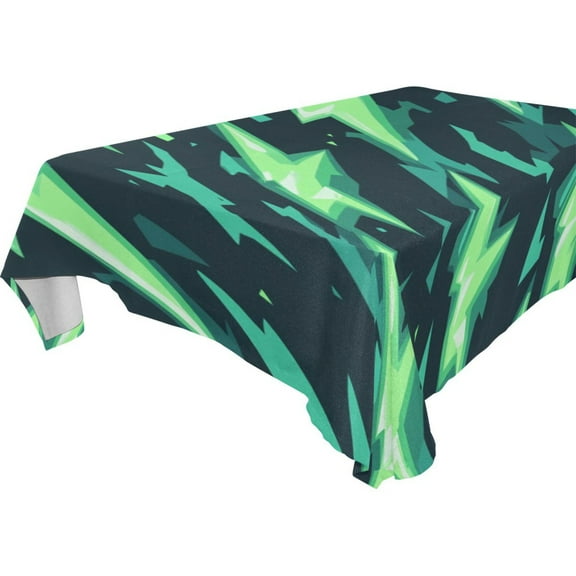 Square printed tablecloth: home tablecloths, washable and durable, multiple sizes and colors available, a must have for restaurant decor. Green Flash