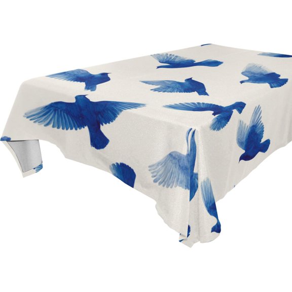 Square printed tablecloth: home tablecloths, washable and durable multiple sizes and colors available A must have for restaurant decor Blue Birds in Flight
