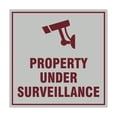 thumbnail image 1 of Square property under surveillance Sign (Light Grey / Burgundy) - Medium, 1 of 1