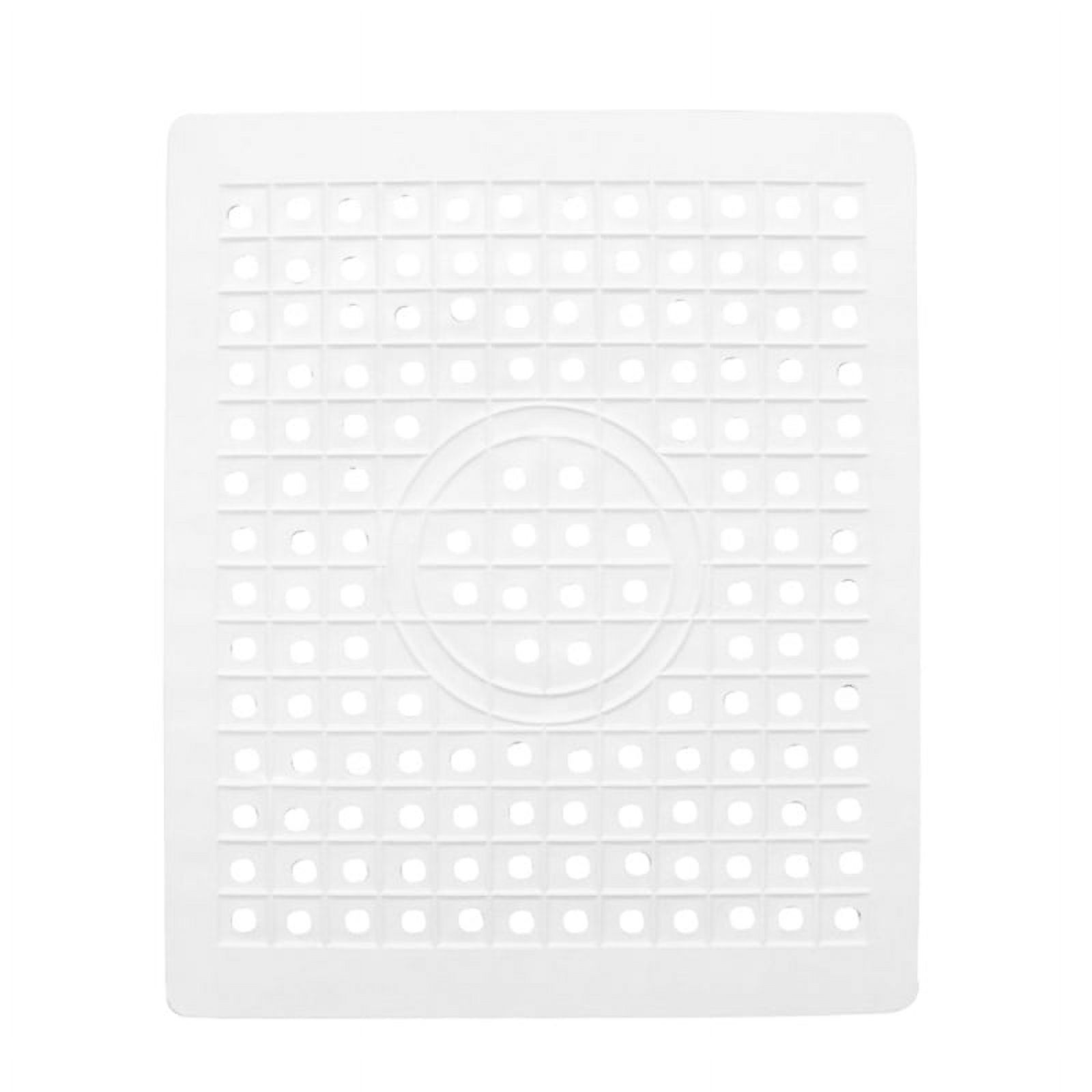 (Square white) Sink Mat Rubber Dish Mat Drainer Non Slip Sink Protector