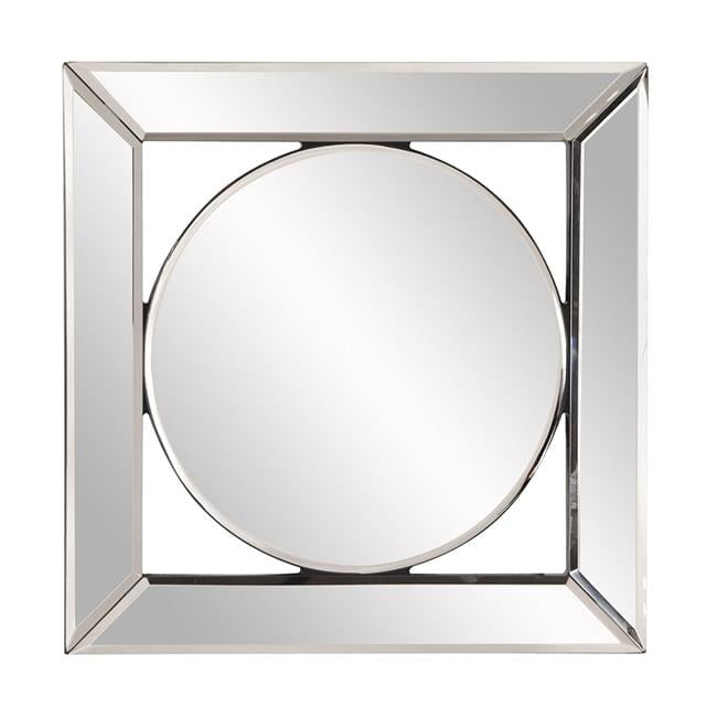 Lumina 12" Square Wood Frame with Round Center Mirror