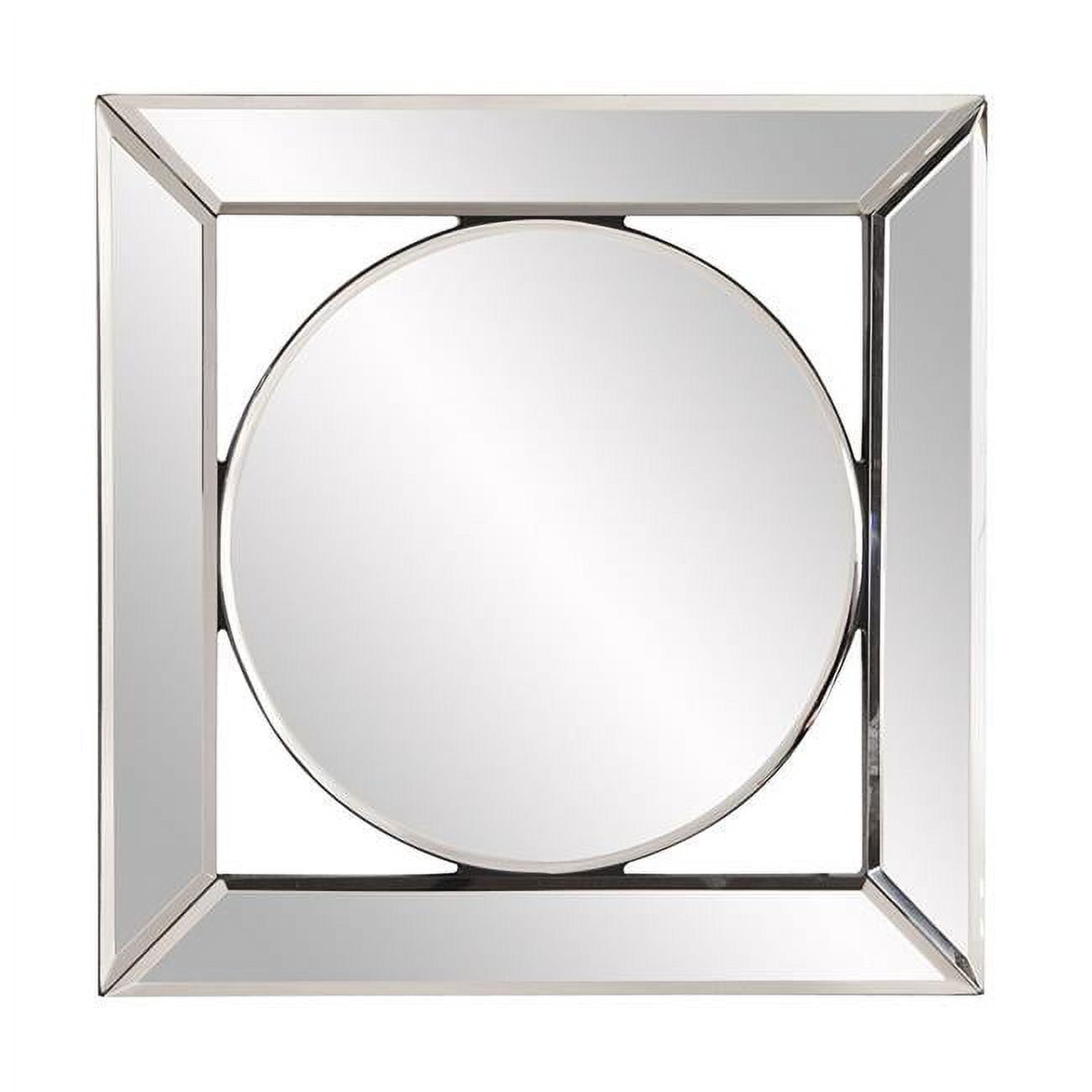 Lumina 12" Square Wood Frame with Round Center Mirror