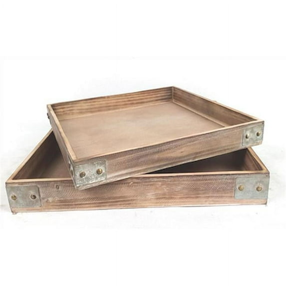 Square with Iron Bracket Accents Tray