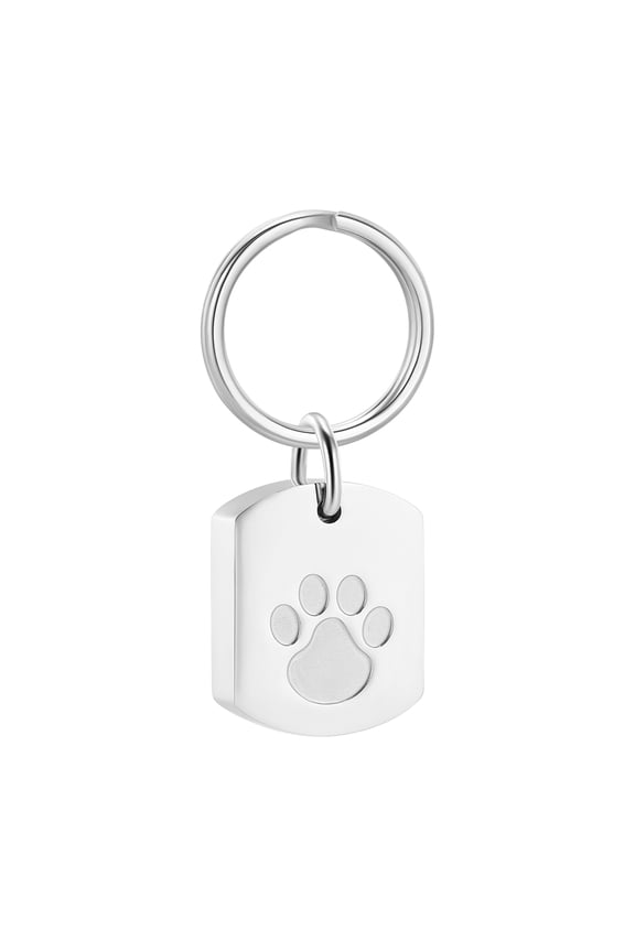 Square with Paw Print Pet Cremation Jewelry for Ashes Memorial Urn Pendants Keyring Ash Holder Keychian