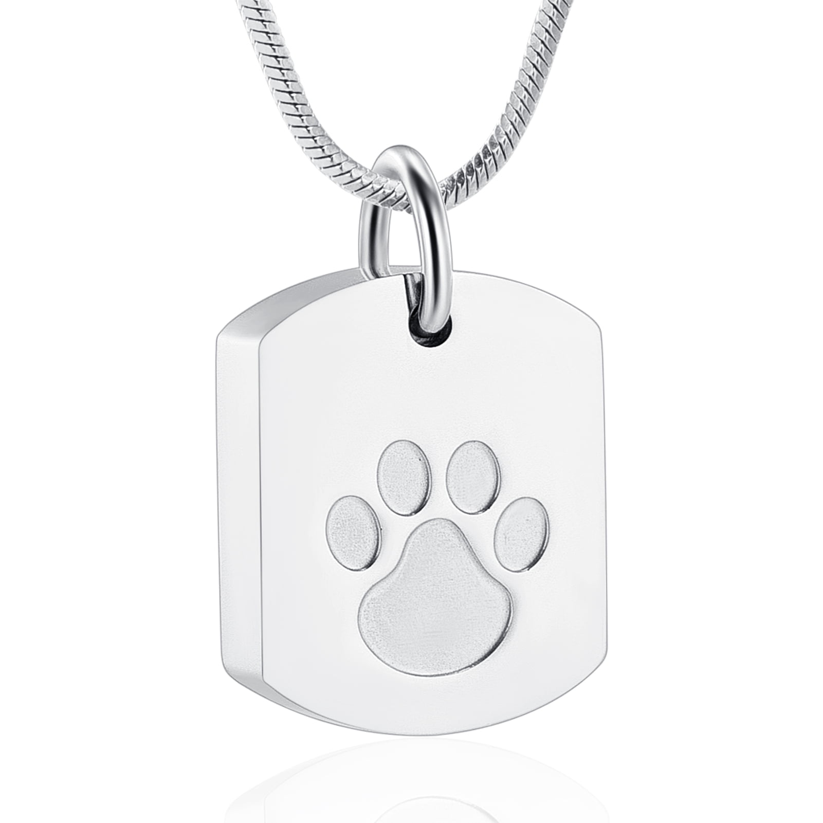 Square with Paw Print Pet Cremation Jewelry for Dad Ashes Cat Ashes ...