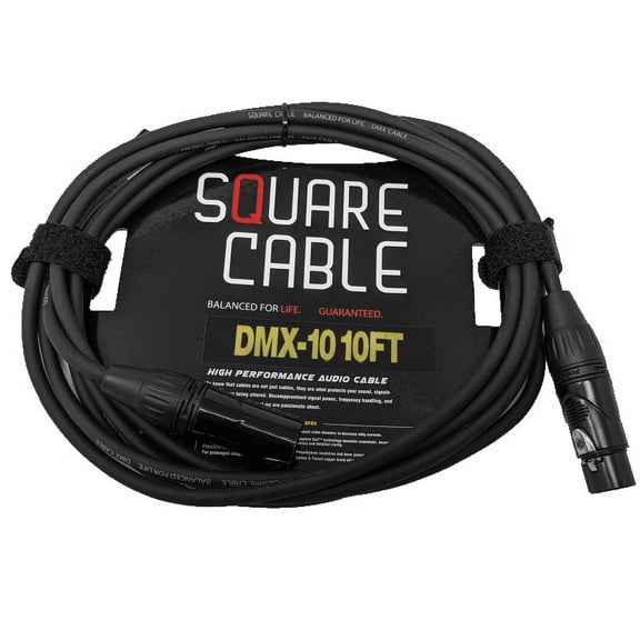 SquareCable DMX-10 | 10ft DMX Cable (3-Pin)