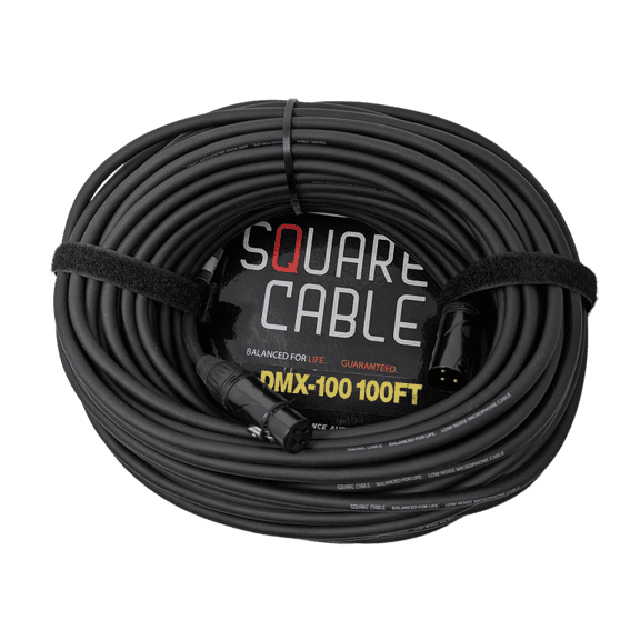 SquareCable DMX-100 | 100ft DMX Cable (3-Pin)