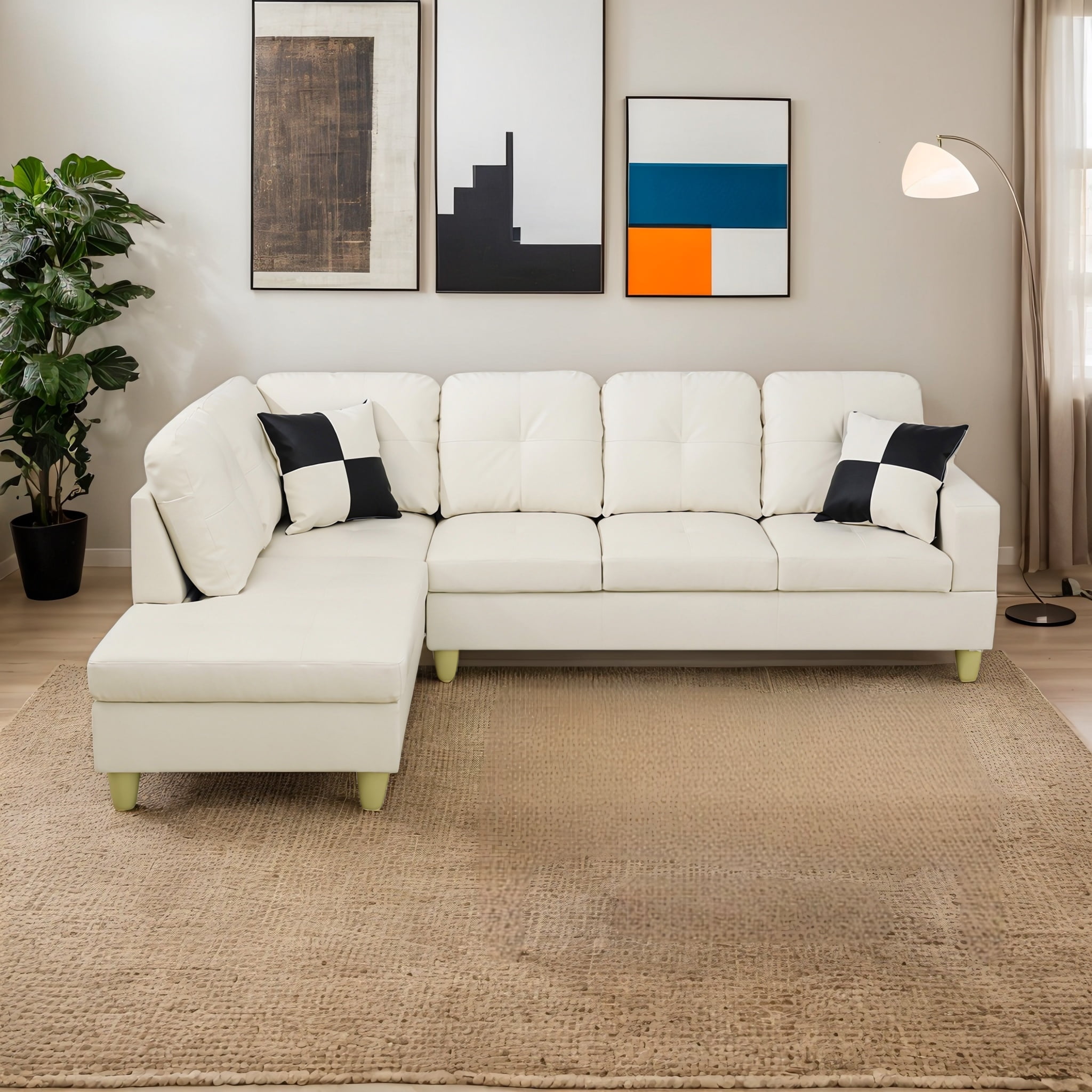 [SquarePulse] Modern Minimalist Sectional Sofa – Living Room Furniture ...