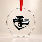 Squarebody Glass Ornament With Classic Square Body Truck