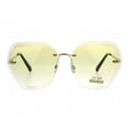 thumbnail image 1 of Squared Beveled Lens Butterfly Rimless Womens Fashion Sunglasses Yellow, 1 of 4