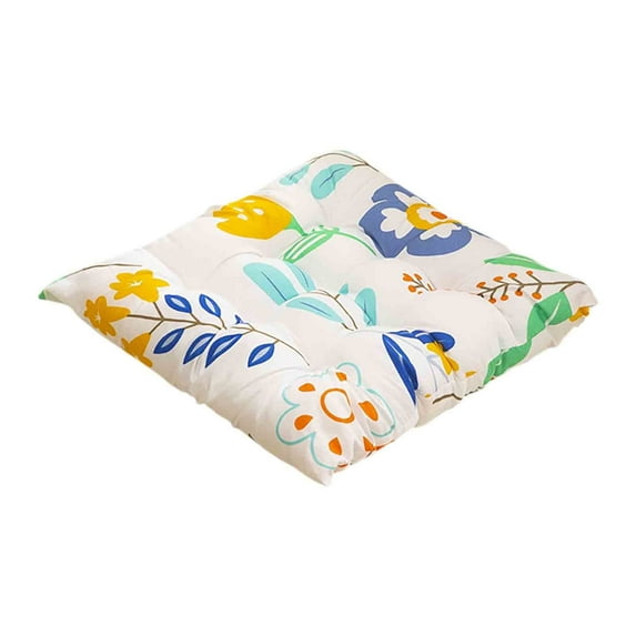 Squared Chair Cushion, 15.7" Polka Dots Seat Cushion Pad with Ties, Multicolor Soft Warm Floor Cushion, Comfortable Seat Cushion for Office Dining Room Chair Garden Indoor Outdoor