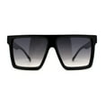 thumbnail image 1 of Squared Mobster Mafia Oversize Rectangular Sunglasses Black Smoke, 1 of 4