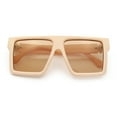 thumbnail image 1 of Squared Mobster Mafia Oversize Rectangular Sunglasses Ivory - Beige, 1 of 8