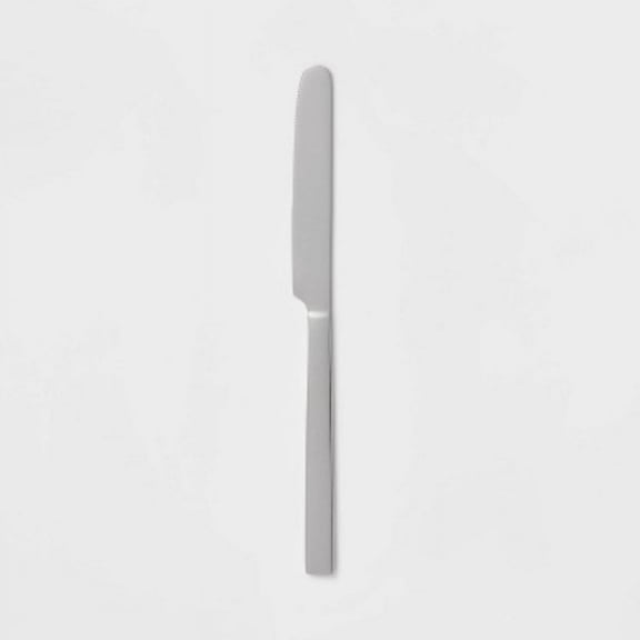 Squared Straight Knife 18/0 Stainless Steel Dinner Knife, Dishwasher-Safe, Silver, 9.15" Length