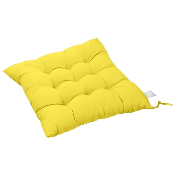 Squares Chair Seat Pad 15x15 Inches Home Decor,Seat Cushion with Rope,Made of Polyester,Ensure Durability and Comforts,Suitable for Office,Sitting on the Floor or Home(Yellow)