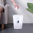 thumbnail image 1 of Squares Open Top Waste Bin, Small Trash Can, Suitable For Household Bathroom Kitchen Bedroom Office Waste Basket Modern Design Plastic Trash Can, White 9.25*7.8*7.8in, 1 of 6