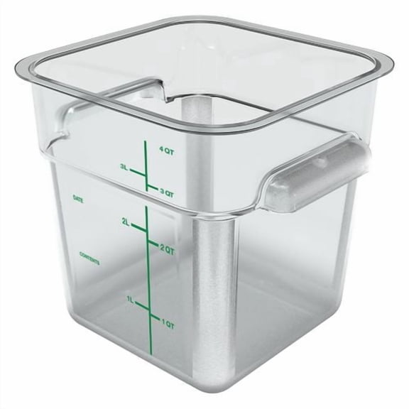 Squares Polycarbonate Food Storage Container, 4 qt, 7.13 x 7.13 x 7.29, Clear, Plastic | Bundle of 5