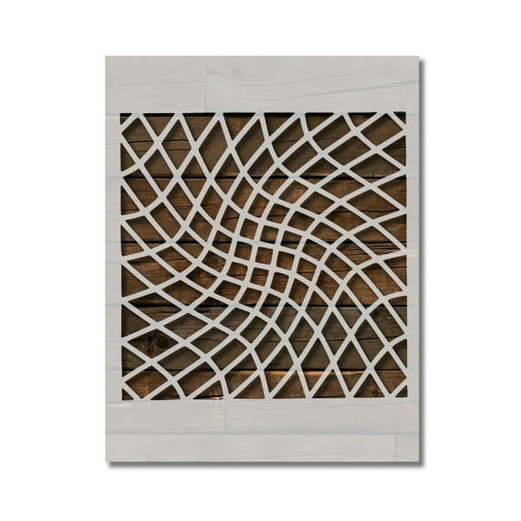 Squares Square Illusion Bent Pattern Stencil Template Reusable 8.5 x 11 for Painting on Walls, Wood, Etc. By Stencilville