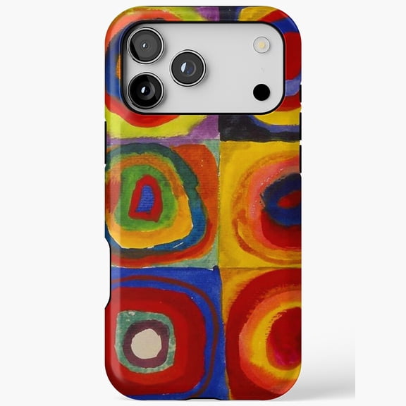 Squares with Concentric Circles Kandinsky Art Phone Case 11 through 17 Pro Max