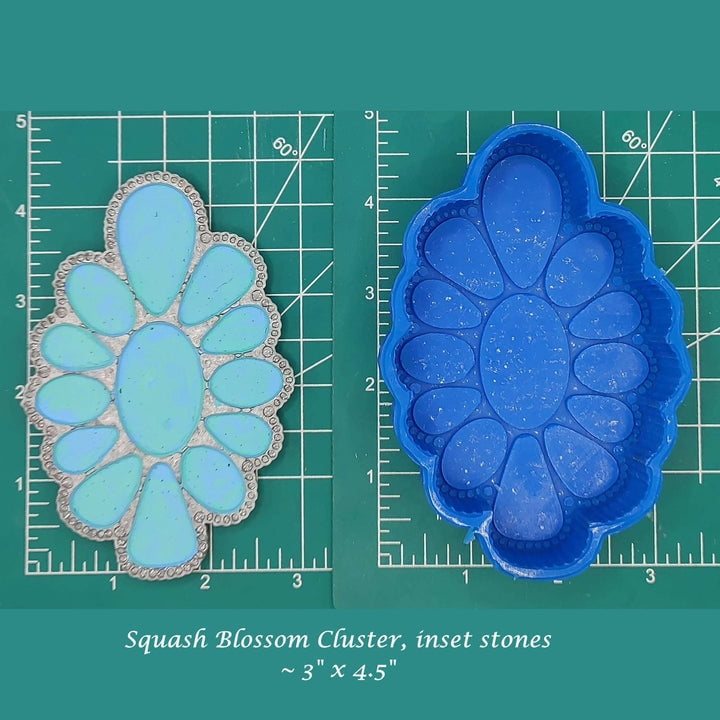 Squash Blossom Cluster - Inset Stones - Silicone Freshie Mold